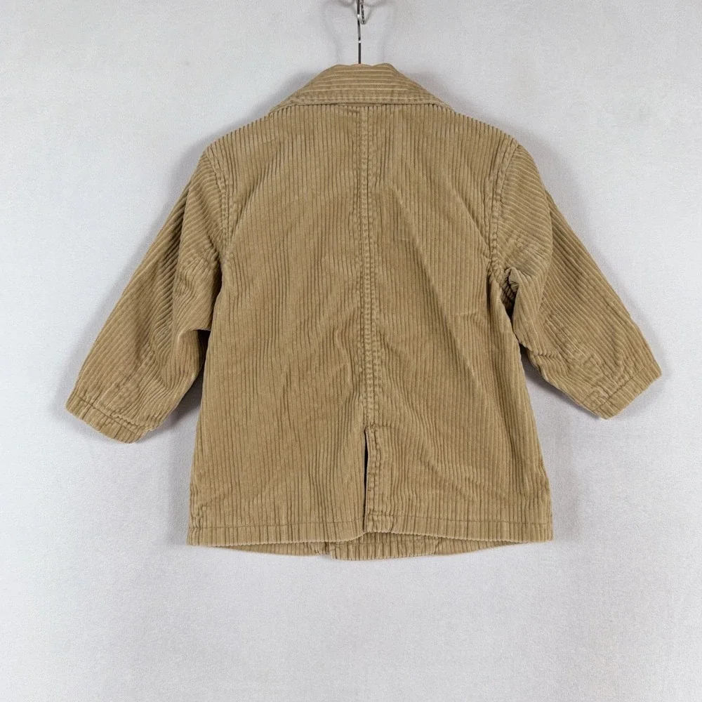 Vintage Gymboree Corduroy Pea Coat Toddler 2T Tan Double Breasted Classic Preppy